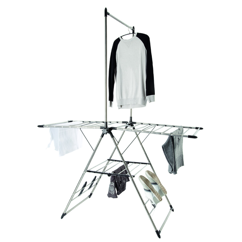Winged Clothes Airer with Garment Rack