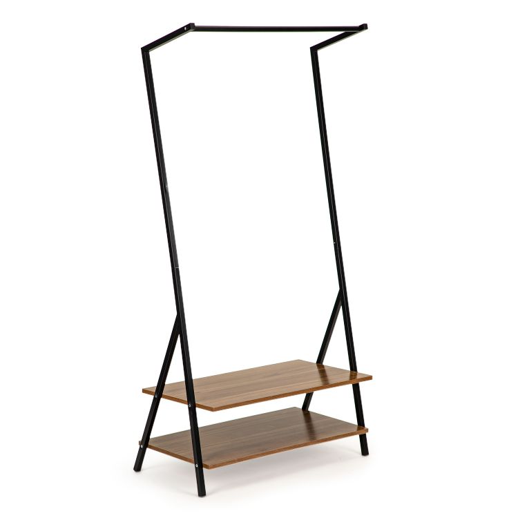 Steel Garment Rack with Board Shelves